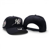 Navy Blue New York Yankees Rose Logo Curved Brim Pink Bottom 1999 World Series Side Patch New Era 9Forty Snapback