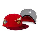 Red Toronto Blue Jays Burgundy Visor Gray Bottom 1992 World Series Side Patch New Era 59Fifty Fitted