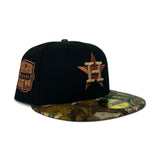 Black Houston Astros Real Tree Visor Gray Bottom 20th Anniversary Side Patch New Era 59Fifty Fitted