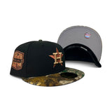 Black Houston Astros Real Tree Visor Gray Bottom 20th Anniversary Side Patch New Era 59Fifty Fitted