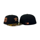Black Houston Astros Real Tree Visor Gray Bottom 20th Anniversary Side Patch New Era 59Fifty Fitted