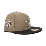 Khaki Houston Astros Brown Visor Burgundy Bottom 45th Anniversary Side Patch New Era 59Fifty Fitted