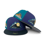 Pinwheel Purple/Aqua/Toasted Peanut  Colorado Rockies Black Visor Gray Bottom 1998 All Star Game Side Patch New Era 59Fifty Fitted