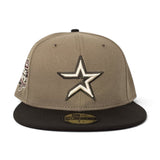 Khaki Houston Astros Brown Visor Burgundy Bottom 45th Anniversary Side Patch New Era 59Fifty Fitted