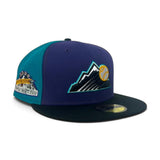 Pinwheel Purple/Aqua/Toasted Peanut  Colorado Rockies Black Visor Gray Bottom 1998 All Star Game Side Patch New Era 59Fifty Fitted