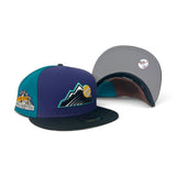 Pinwheel Purple/Aqua/Toasted Peanut  Colorado Rockies Black Visor Gray Bottom 1998 All Star Game Side Patch New Era 59Fifty Fitted