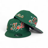 Kelly Green New York Mets Space Logo Gray Bottom Mets Script Side Patch New Era 9Fifty Snapback