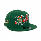 Kelly Green New York Mets Space Logo Gray Bottom Mets Script Side Patch New Era 9Fifty Snapback