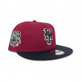 Burgundy New York Mets Black Visor Gray Bottom 2000 Subway Series Turnstile Citi Field Side Patch New Era 9Fifty Snapback