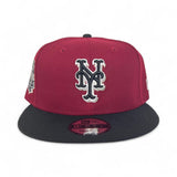Burgundy New York Mets Black Visor Gray Bottom 2000 Subway Series Turnstile Citi Field Side Patch New Era 9Fifty Snapback