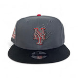 Dark Gray New York Mets Paint Splatter Logo Black Visor Gray Bottom 2000 Subway Series Turnstile Citi Field Side Patch New Era 9Fifty Snapback