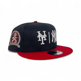 Black New York Yankees x New York Mets Red Brim Gray Bottom Subway Series 25th Anniversary Side Patch New Era 9Fifty Snapback