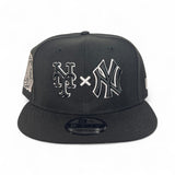 Black New York Yankees x New York Mets Gray Bottom 2000 Subway Series Side Patch New Era 9Fifty Snapback