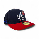Navy Atlanta Braves Red Pre Curved Brim Gray Bottom Cartoon Pack New Era 59Fifty A-Frame Fitted