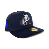 Navy Blue Detroit Tigers Pre Curved Brim Gray Bottom Cartoon Pack New Era 59Fifty A-Frame Fitted