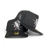 Black Chicago White Sox Pre Curved Brim Gray Bottom Cartoon Pack New Era 59Fifty A-Frame Fitted