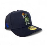 Navy Blue New York Yankees Pre Curved Brim Gray Bottom Cartoon Pack New Era 59Fifty A-Frame Fitted