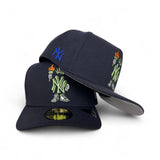 Navy Blue New York Yankees Pre Curved Brim Gray Bottom Cartoon Pack New Era 59Fifty A-Frame Fitted