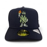 Navy Blue New York Yankees Pre Curved Brim Gray Bottom Cartoon Pack New Era 59Fifty A-Frame Fitted