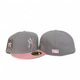 Gray New York Yankees Pink Visor Gray Bottom 2000 World Series 25th Anniversary Side Patch New Era 59Fifty Fitted