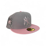 Gray New York Yankees Pink Visor Gray Bottom 2000 World Series 25th Anniversary Side Patch New Era 59Fifty Fitted
