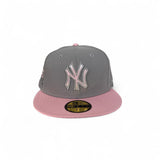 Gray New York Yankees Pink Visor Gray Bottom 2000 World Series 25th Anniversary Side Patch New Era 59Fifty Fitted
