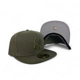 Olive Green New York Yankees Gray Bottom Color Pack New Era 59Fifty Fitted