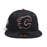 Black Camo Calgary Flames Red Bottom 20th Anniversary Side Patch New Era 59Fifty Fitted