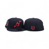 Navy Blue New Jersey Devils Gray Bottom 2014 New York Stadium Series Side Patch New Era 59Fifty Fitted
