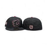 Black Camo Calgary Flames Red Bottom 20th Anniversary Side Patch New Era 59Fifty Fitted