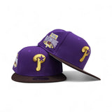 Purple Philadelphia Phillies Brown Visor Gray Bottom 1996 All Star Game Side Patch New Era 59Fifty Fitted