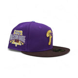 Purple Philadelphia Phillies Brown Visor Gray Bottom 1996 All Star Game Side Patch New Era 59Fifty Fitted
