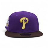 Purple Philadelphia Phillies Brown Visor Gray Bottom 1996 All Star Game Side Patch New Era 59Fifty Fitted
