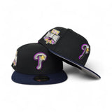 Black Philadelphia Phillies Navy Blue Visor Gray Bottom 1996 All Star Game Side Patch New Era 59Fifty Fitted