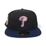 Black Philadelphia Phillies Navy Blue Visor Gray Bottom 1996 All Star Game Side Patch New Era 59Fifty Fitted