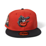 Orange Baltimore Orioles Dark Gray Visor Gray Bottom 30th Anniversary Side Patch New Era 59Fifty Fitted