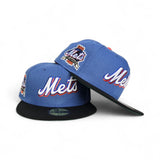 Imperial Blue New York Mets Black Visor Green Bottom 40th Anniversary Side Patch New Era 59Fifty Fitted