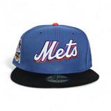 Imperial Blue New York Mets Black Visor Green Bottom 40th Anniversary Side Patch New Era 59Fifty Fitted