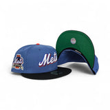 Imperial Blue New York Mets Black Visor Green Bottom 40th Anniversary Side Patch New Era 59Fifty Fitted