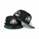 Black Colorado Rockies Pine Green Visor Gray Bottom 30th Anniversary Side Patch New Era 59Fifty Fitted