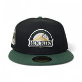 Black Colorado Rockies Pine Green Visor Gray Bottom 30th Anniversary Side Patch New Era 59Fifty Fitted