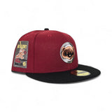 Brick Red Chicago Cubs Black Visor Gray Bottom Be Alert Foul Balls Side Patch New Era 59Fifty Fitted