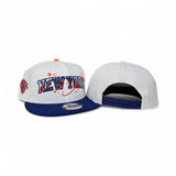 White New York Knicks Royal Blue Visor Gray Bottom Knicks Team Logo Side Patch New Era 9Fifty Snapback