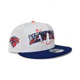 White New York Knicks Royal Blue Visor Gray Bottom Knicks Team Logo Side Patch New Era 9Fifty Snapback