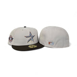 Stone Houston Astros Brown Visor Gray Bottom Space City Side Patch New Era 59Fifty Fitted