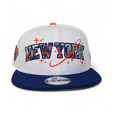 White New York Knicks Royal Blue Visor Gray Bottom Knicks Team Logo Side Patch New Era 9Fifty Snapback