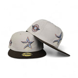 Stone Houston Astros Brown Visor Gray Bottom Space City Side Patch New Era 59Fifty Fitted