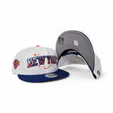 White New York Knicks Royal Blue Visor Gray Bottom Knicks Team Logo Side Patch New Era 9Fifty Snapback