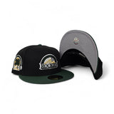 Black Colorado Rockies Pine Green Visor Gray Bottom 30th Anniversary Side Patch New Era 59Fifty Fitted