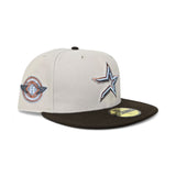 Stone Houston Astros Brown Visor Gray Bottom Space City Side Patch New Era 59Fifty Fitted